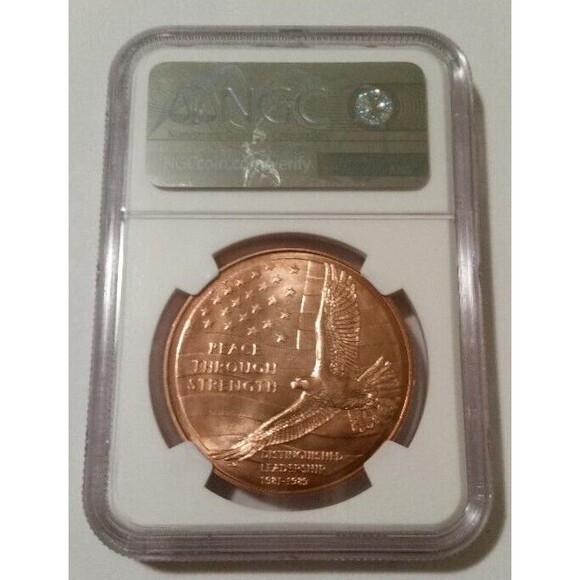 2000 Ronald and Nancy Reagan U.S. Mint Bronze Medal MS68 RED NGC - Picture 2 of 2